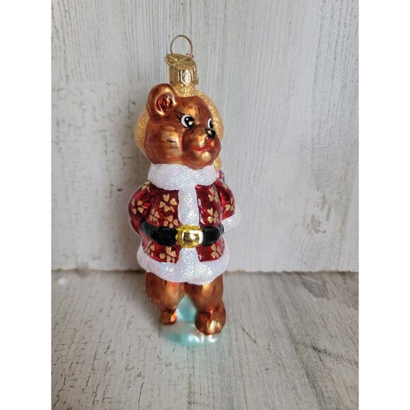 Radko gifts to Bears glass glitter ornament Xmas - Picture 2 of 8